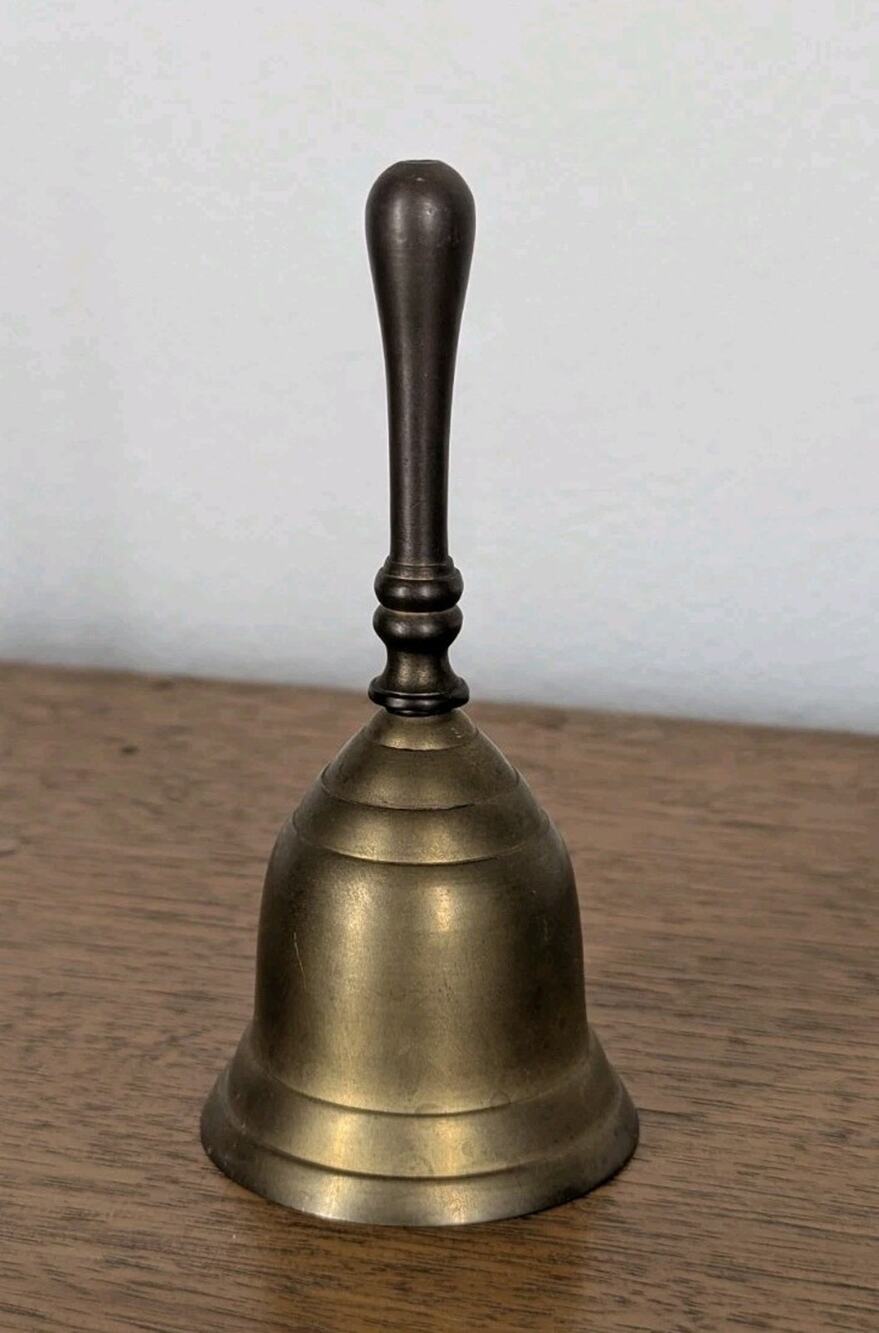 Vintage Brass Bell 4.5” Table Service Bedside Call Bell 2" Diameter
